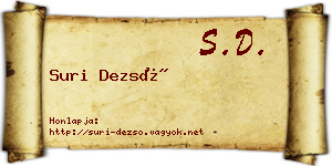 Suri Dezső névjegykártya